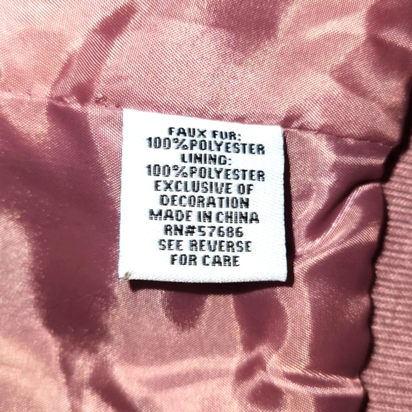 MISS SELFIE DUSTY PINK FAUX FUR JACKET WOMENS SIZE L - Picture 8 of 12